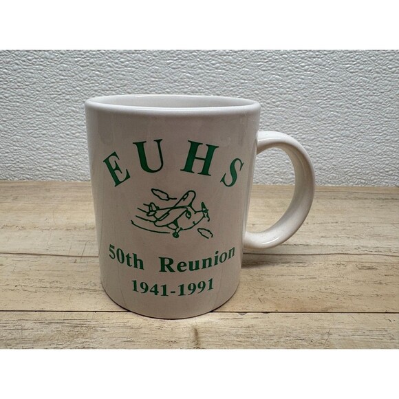 Vtg EUHS 50th Reunion 1941-1991 Porcrlain Coffee Mug Cup - Picture 1 of 7